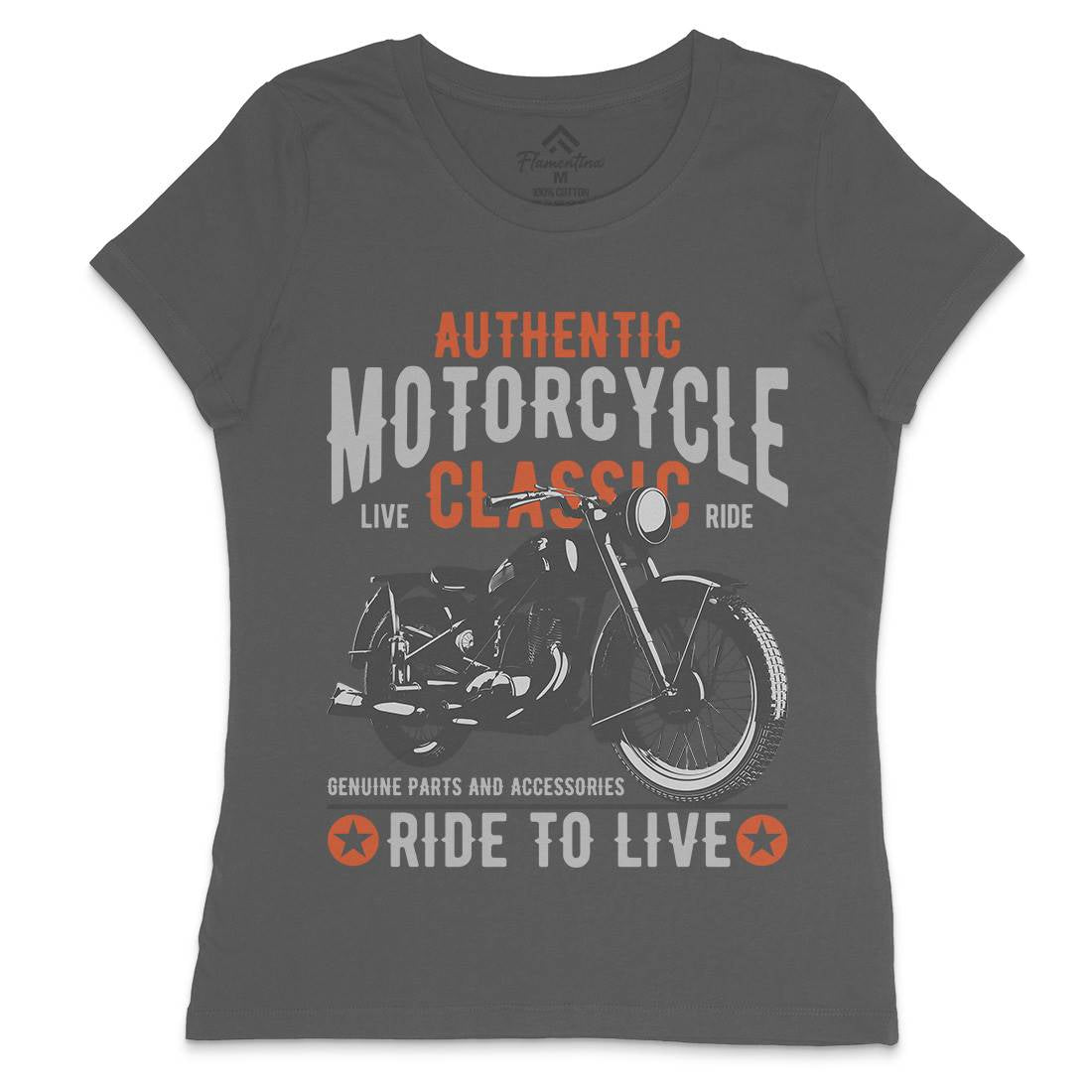 Classic Womens Crew Neck T-Shirt Motorcycles B318