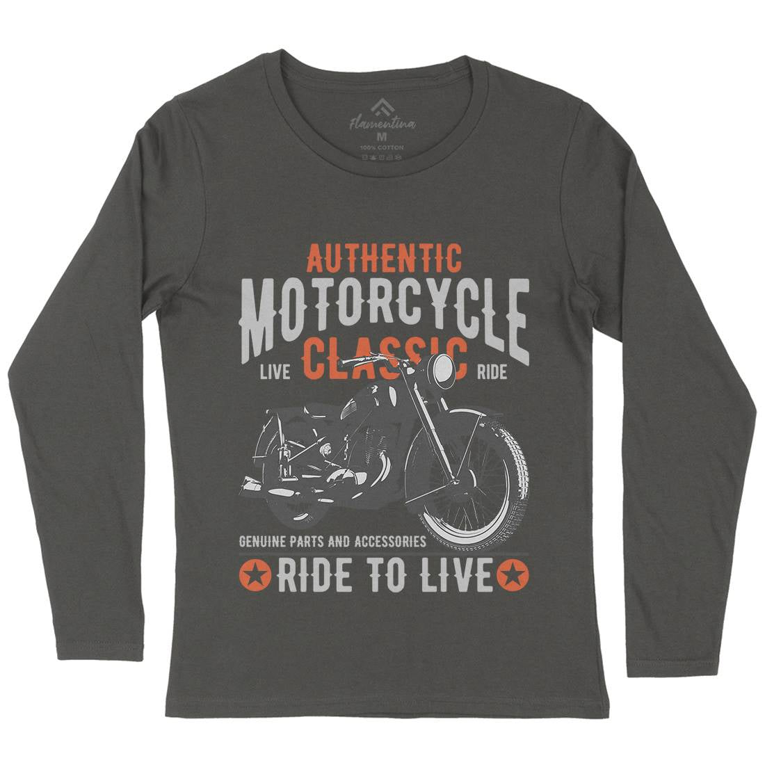 Classic Womens Long Sleeve T-Shirt Motorcycles B318