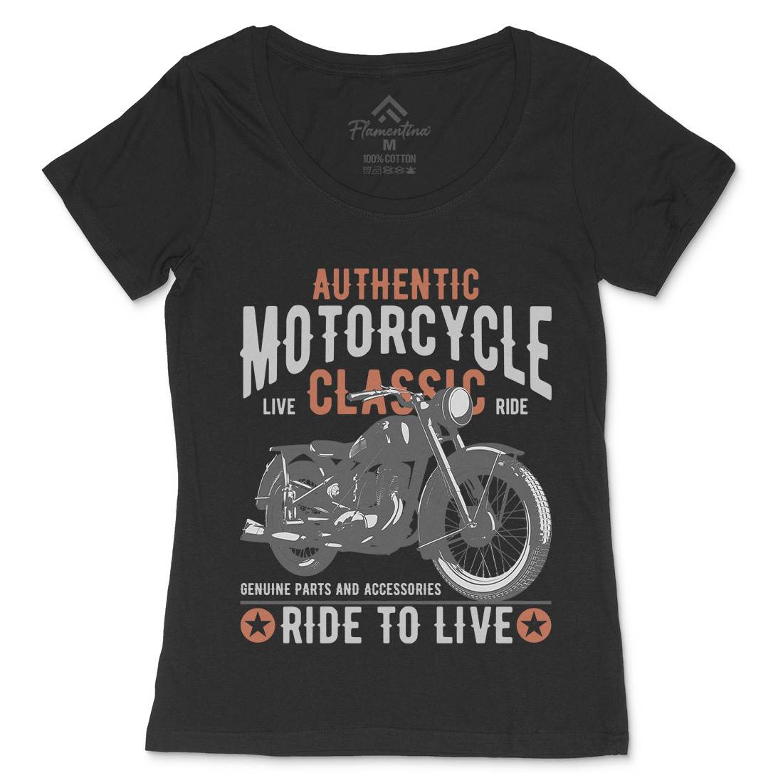 Classic Womens Scoop Neck T-Shirt Motorcycles B318