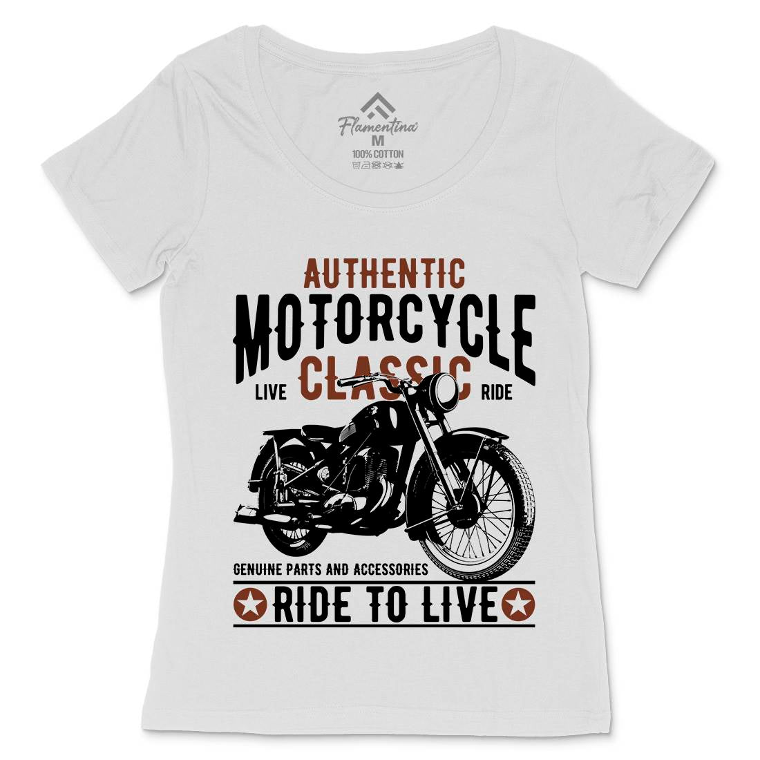 Classic Womens Scoop Neck T-Shirt Motorcycles B318
