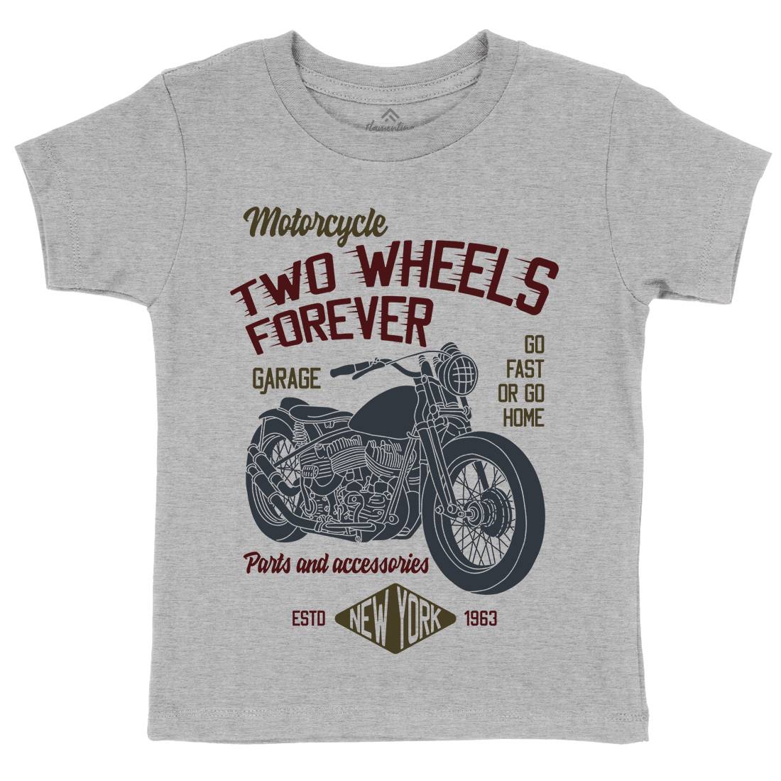 Two Wheels Kids Organic Crew Neck T-Shirt Motorcycles B319