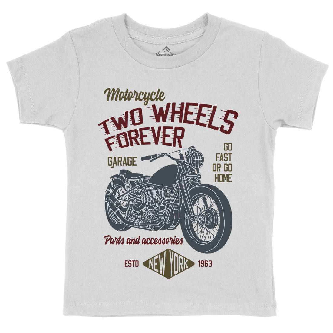 Two Wheels Kids Organic Crew Neck T-Shirt Motorcycles B319