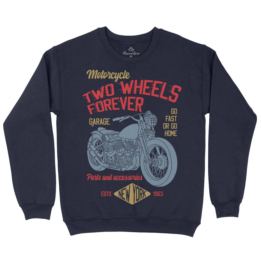 Two Wheels Kids Crew Neck Sweatshirt Motorcycles B319
