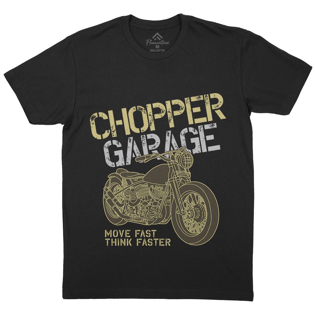 Chopper Mens Organic Crew Neck T-Shirt Motorcycles B320