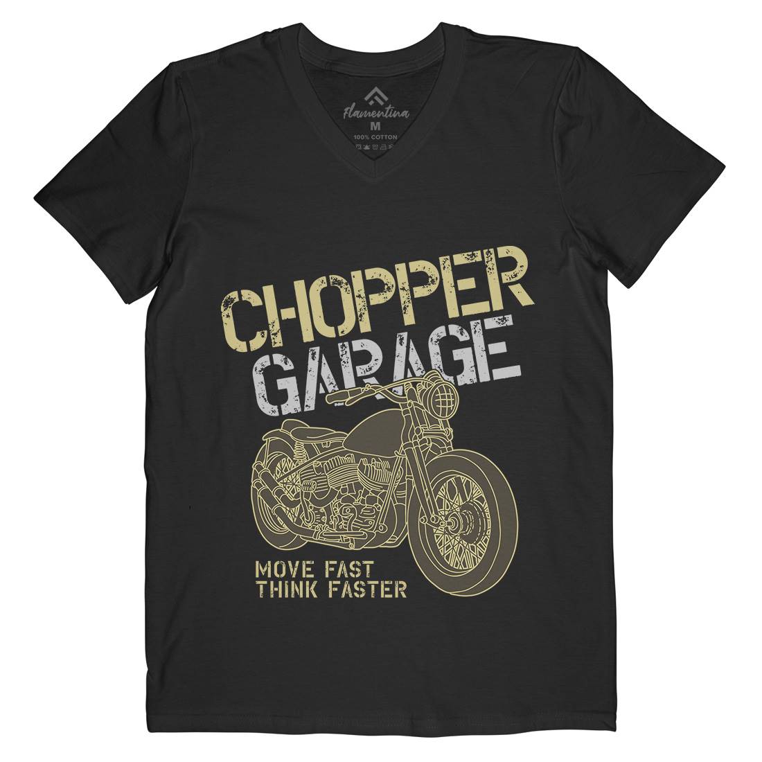 Chopper Mens Organic V-Neck T-Shirt Motorcycles B320