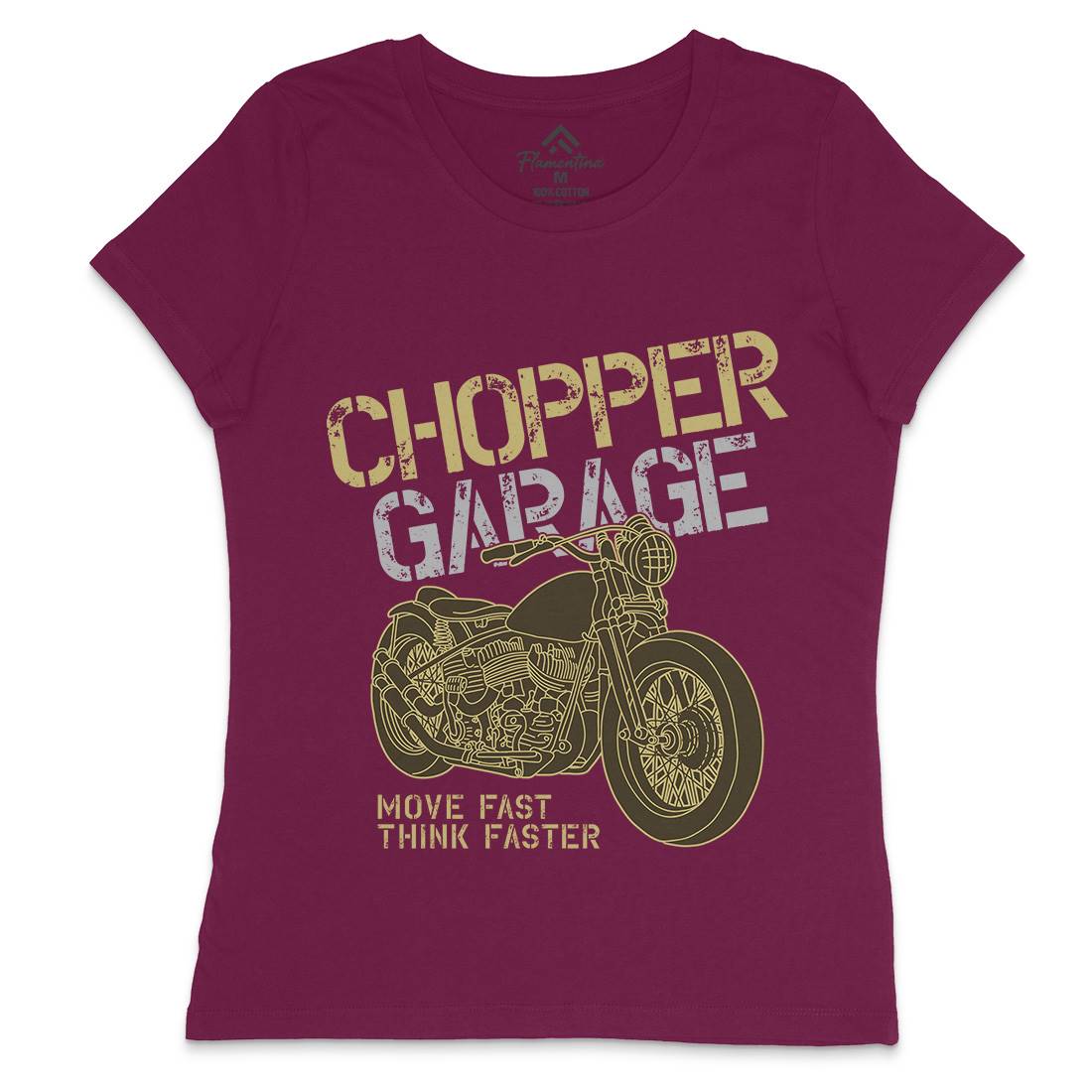 Chopper Womens Crew Neck T-Shirt Motorcycles B320