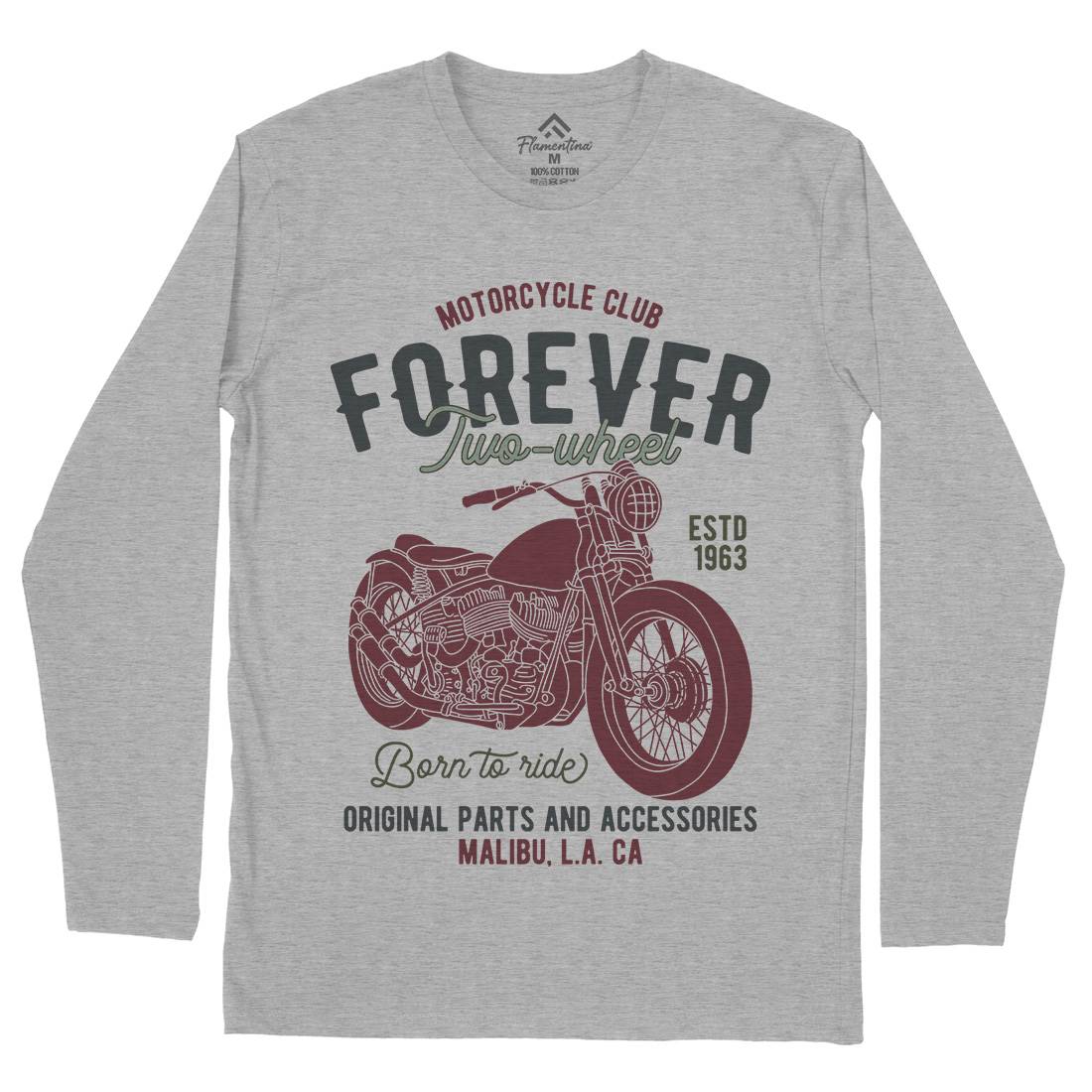 Club Mens Long Sleeve T-Shirt Motorcycles B321