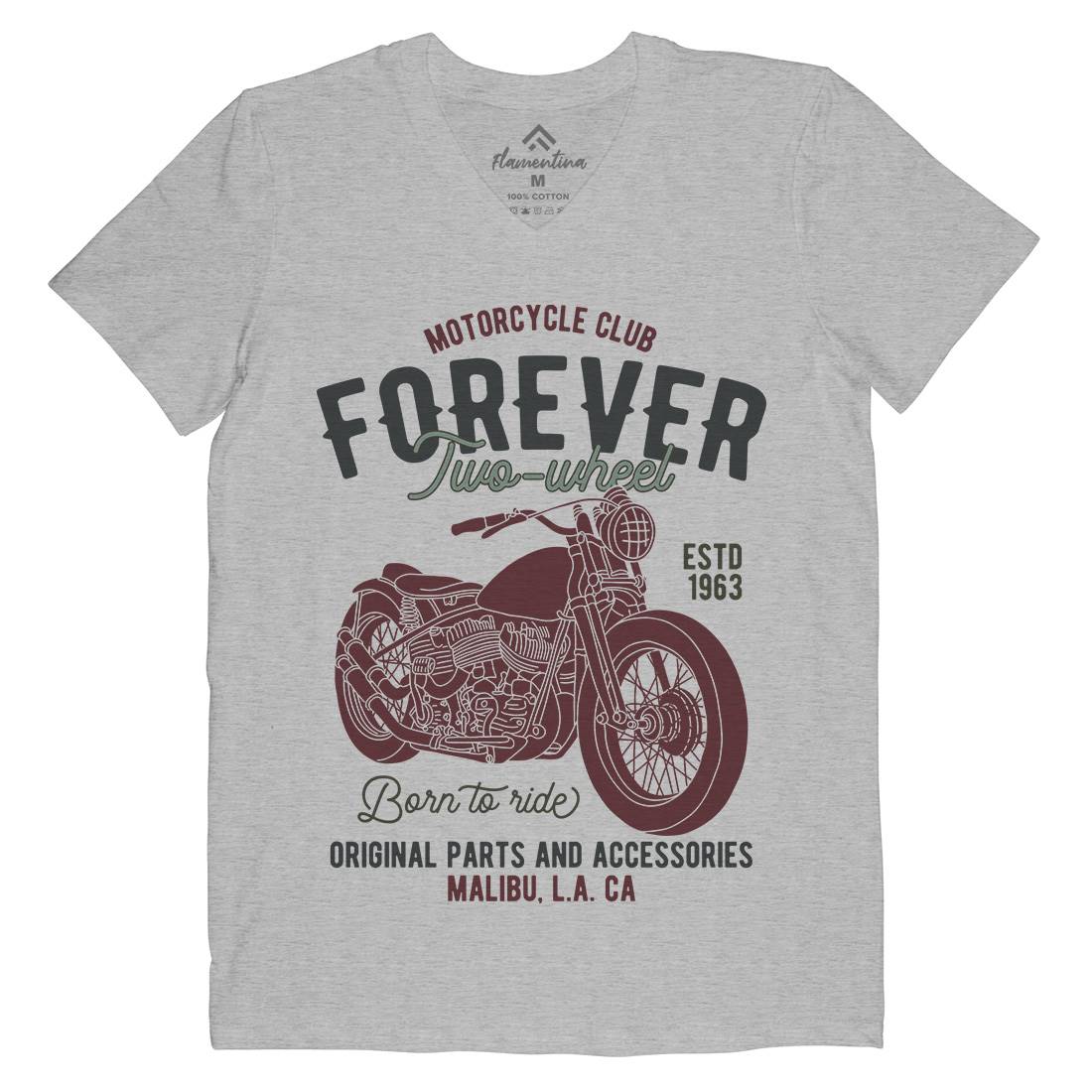 Club Mens V-Neck T-Shirt Motorcycles B321