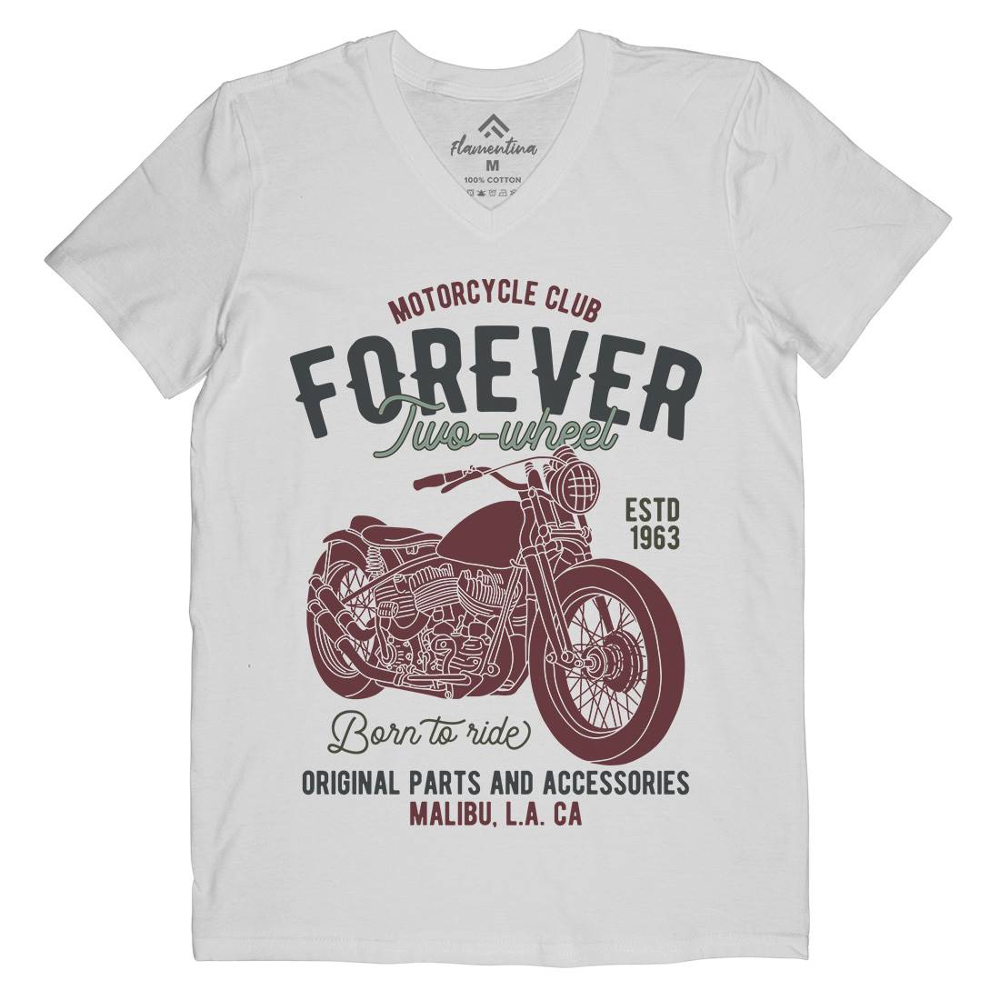 Club Mens Organic V-Neck T-Shirt Motorcycles B321
