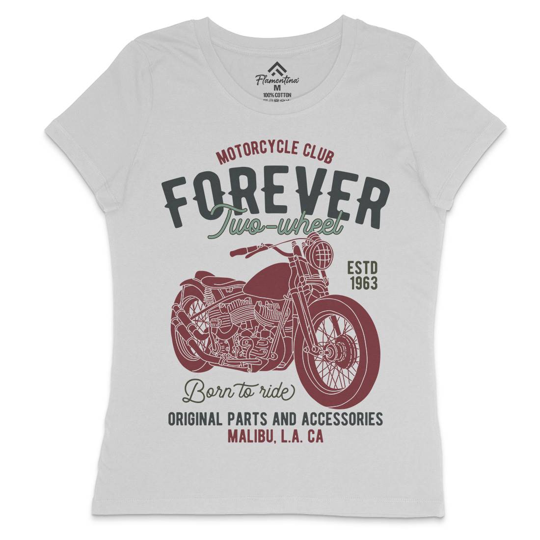 Club Womens Crew Neck T-Shirt Motorcycles B321