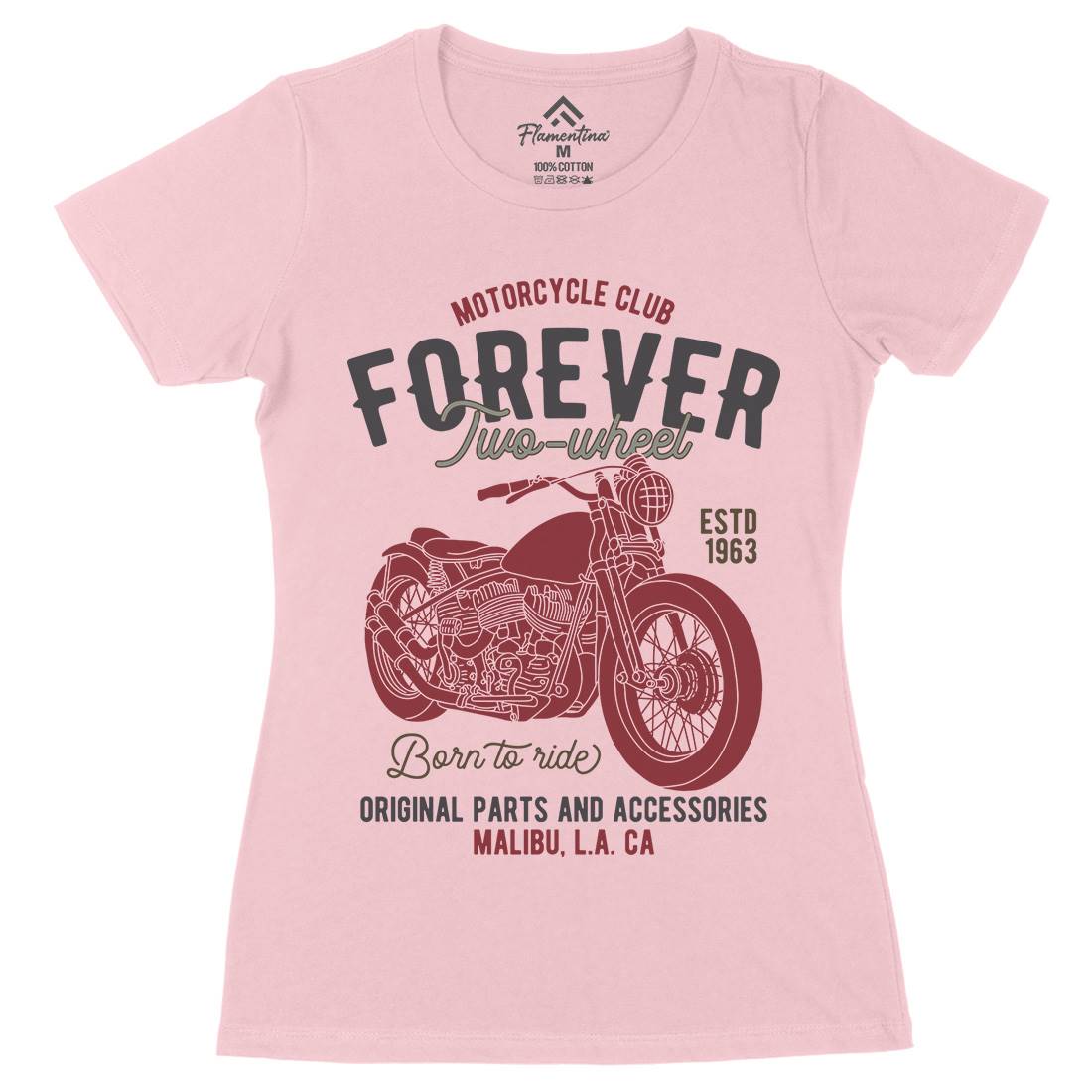 Club Womens Organic Crew Neck T-Shirt Motorcycles B321
