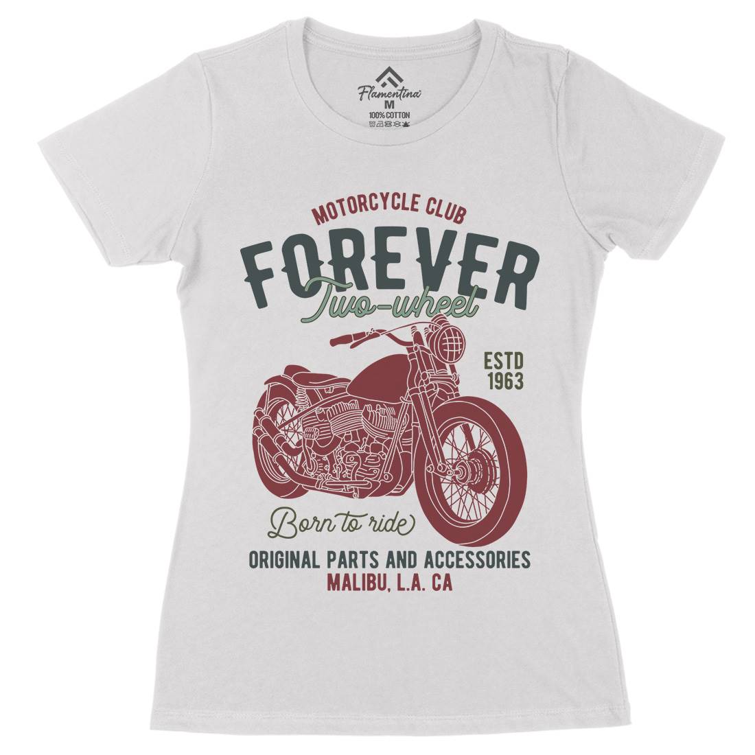 Club Womens Organic Crew Neck T-Shirt Motorcycles B321