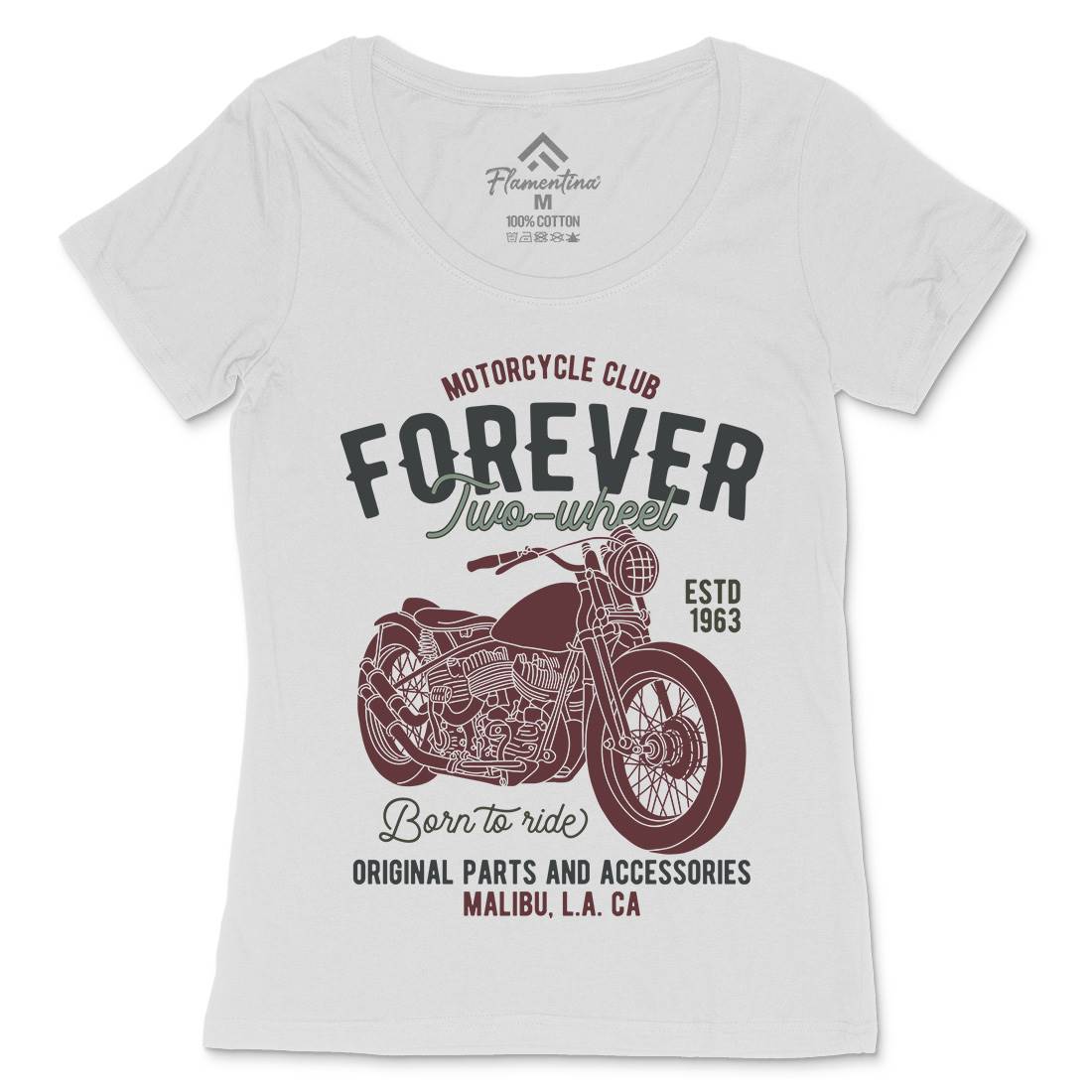 Club Womens Scoop Neck T-Shirt Motorcycles B321
