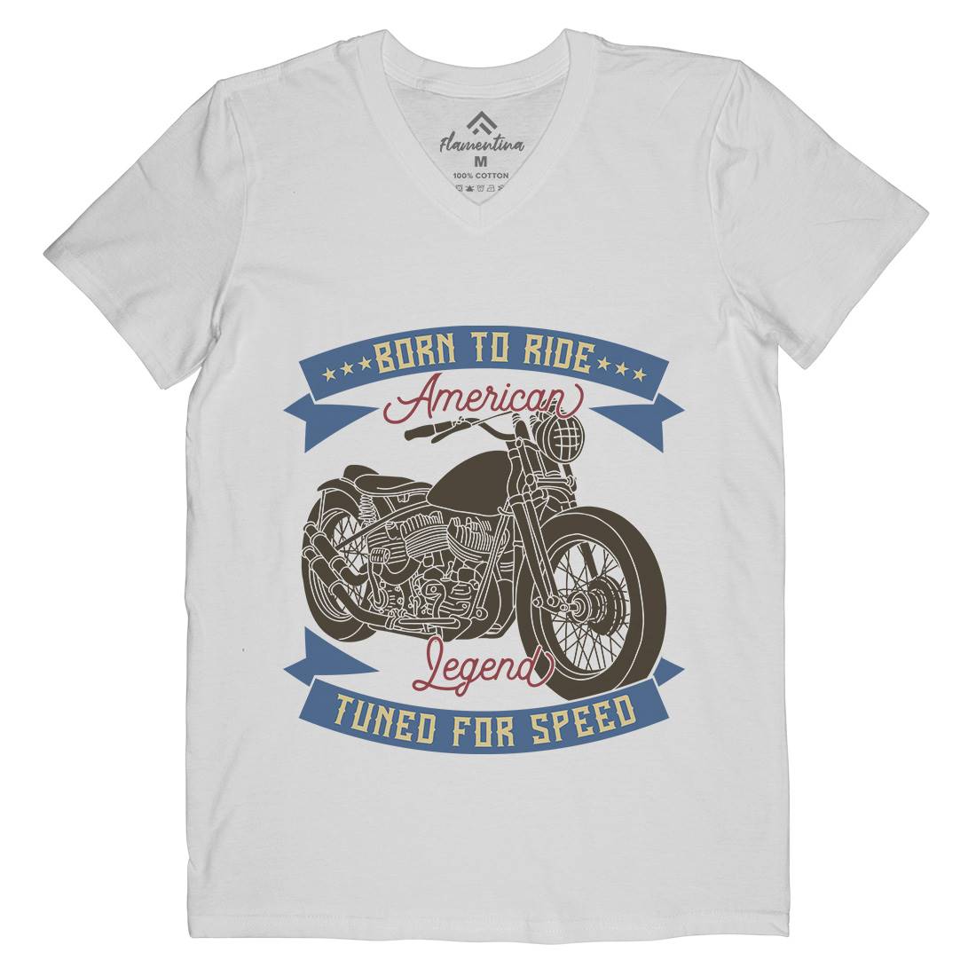 Legend Mens V-Neck T-Shirt Motorcycles B322