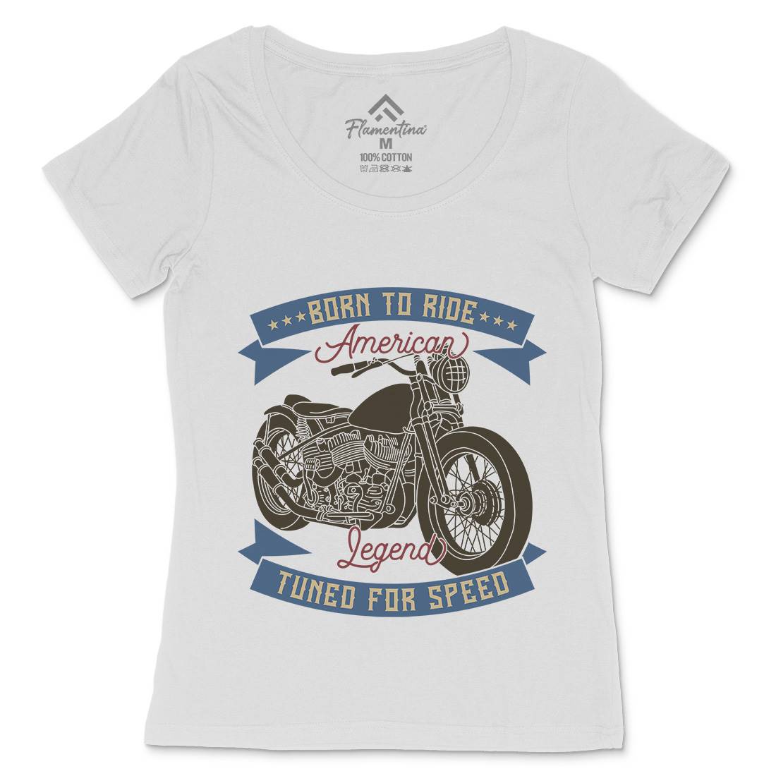 Legend Womens Scoop Neck T-Shirt Motorcycles B322