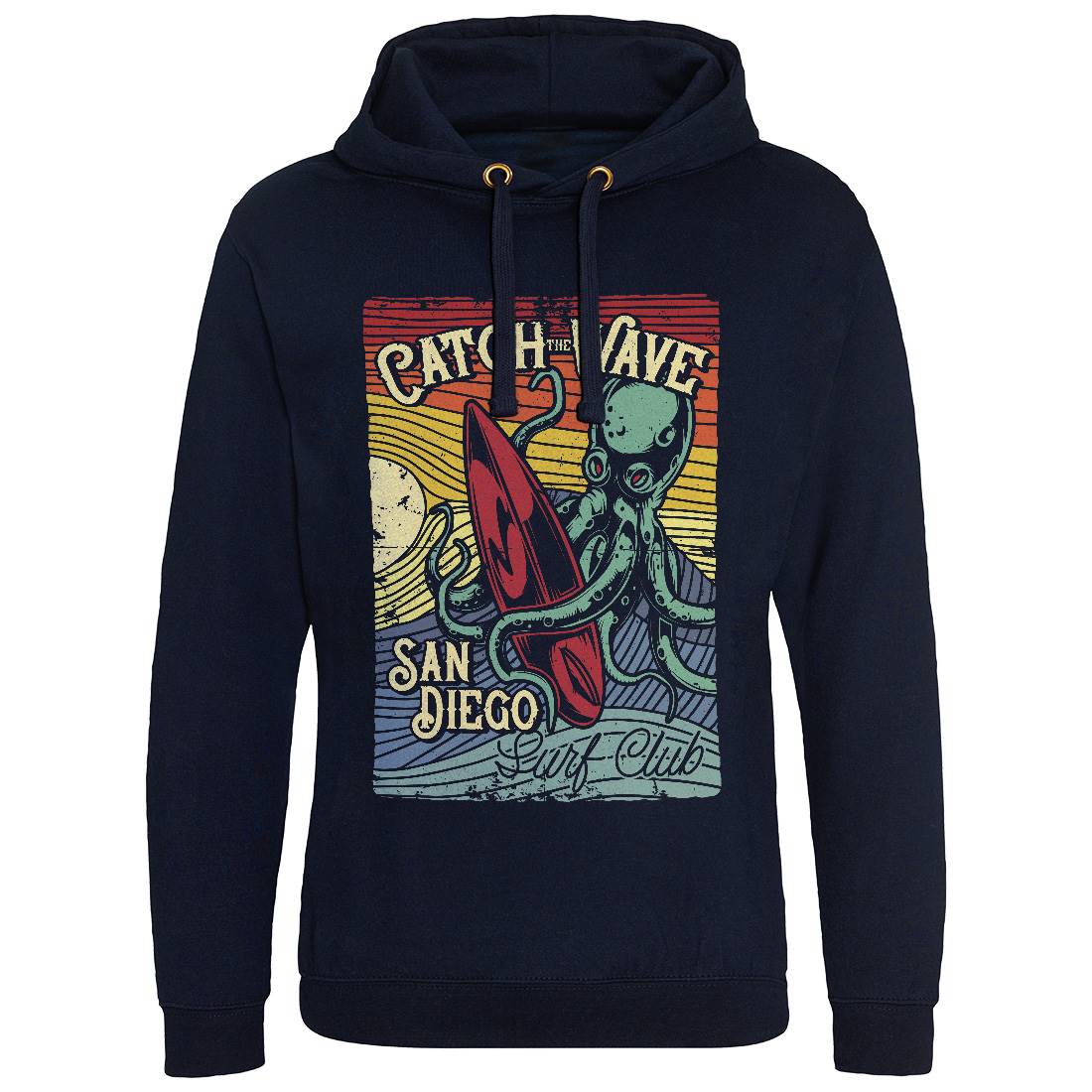 Octopus Mens Hoodie Without Pocket Navy B324