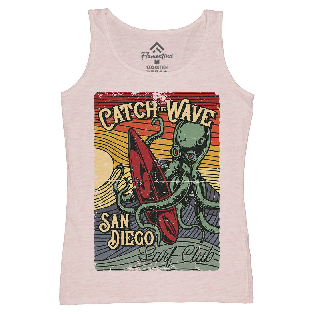 Octopus Womens Organic Tank Top Vest Navy B324