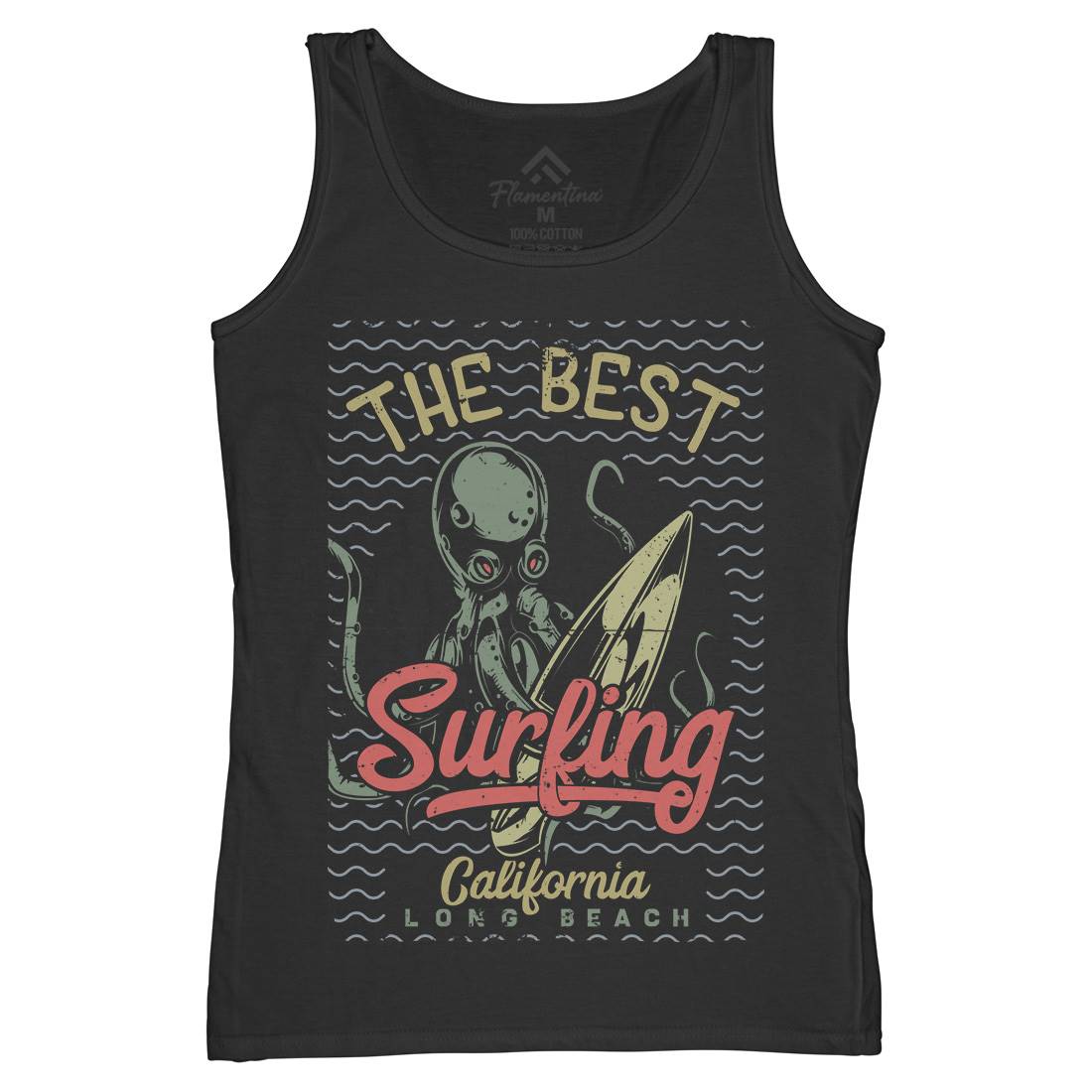 Octopus Womens Organic Tank Top Vest Navy B325