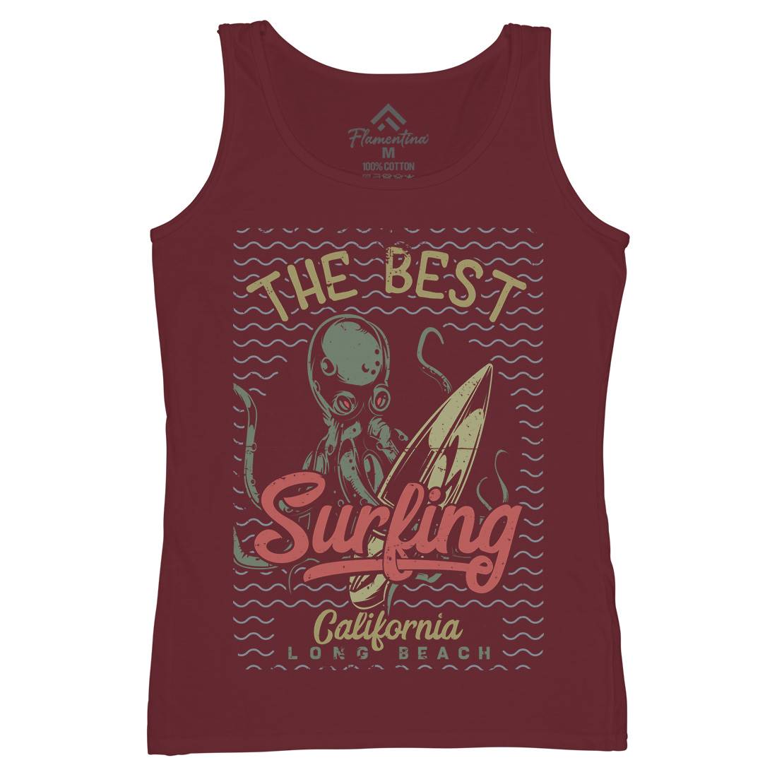 Octopus Womens Organic Tank Top Vest Navy B325