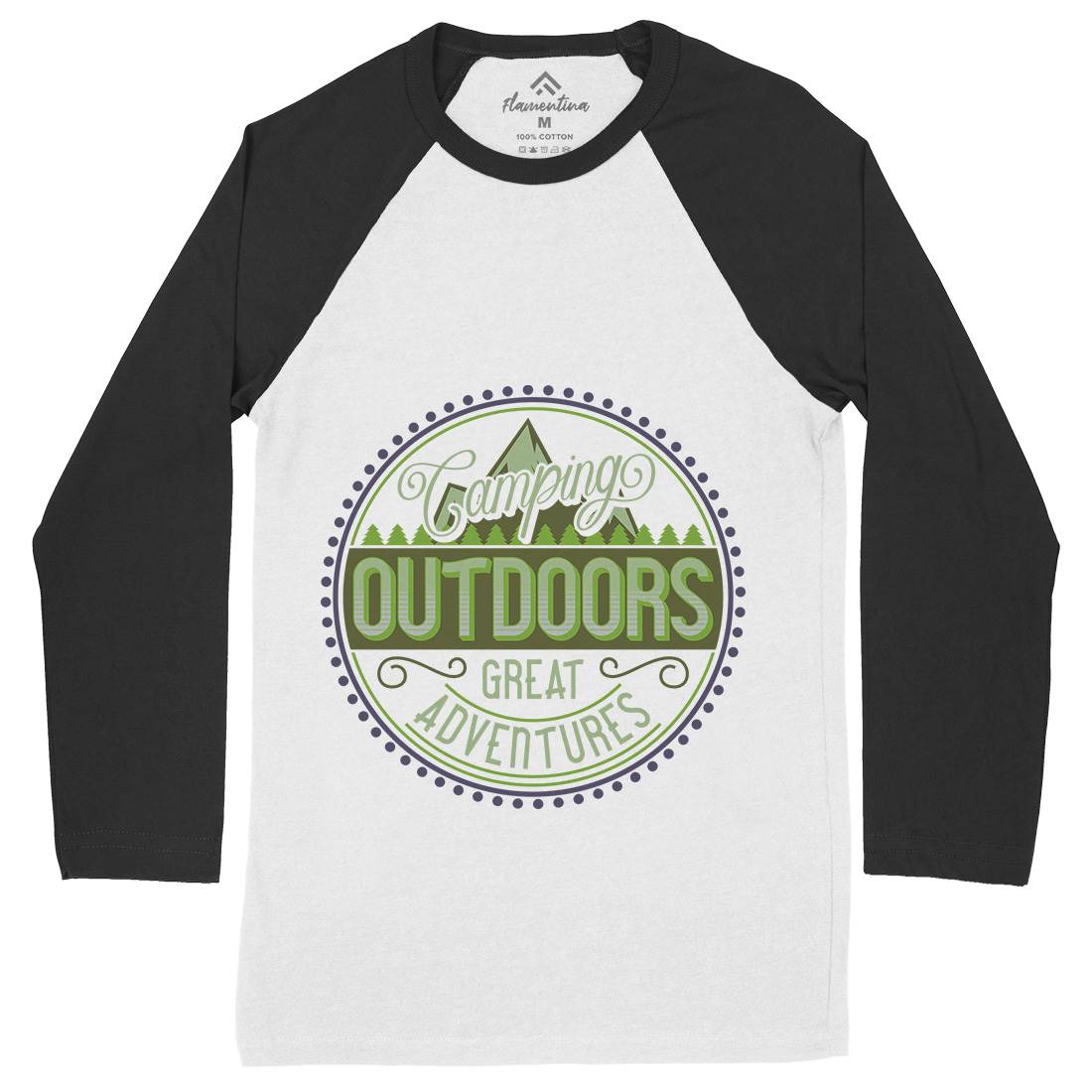 Outdoors Mens Long Sleeve Baseball T-Shirt Nature B326