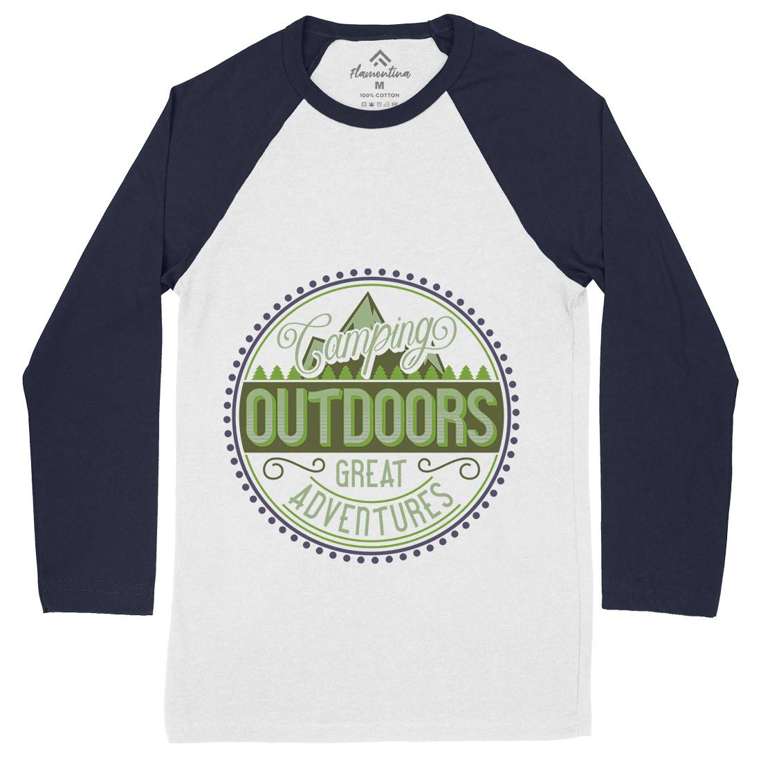Outdoors Mens Long Sleeve Baseball T-Shirt Nature B326