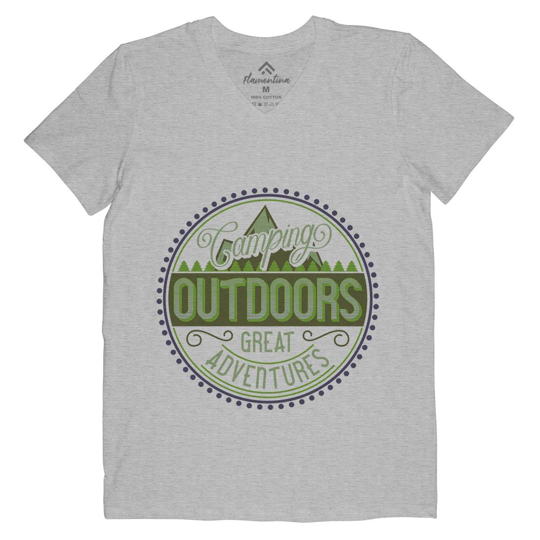 Outdoors Mens V-Neck T-Shirt Nature B326