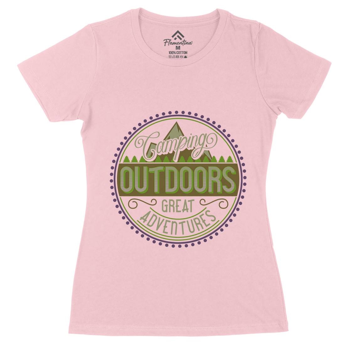 Outdoors Womens Organic Crew Neck T-Shirt Nature B326