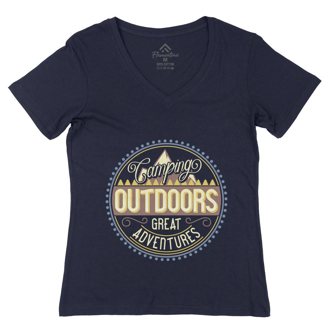 Outdoors Womens Organic V-Neck T-Shirt Nature B326