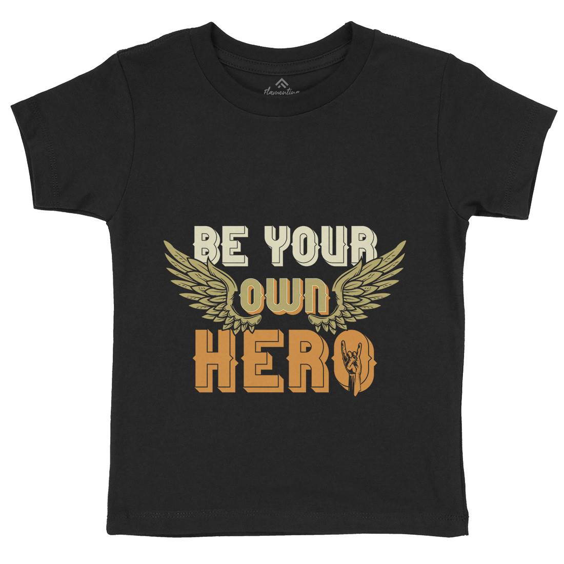 Be Your Own Hero Kids Organic Crew Neck T-Shirt Retro B327