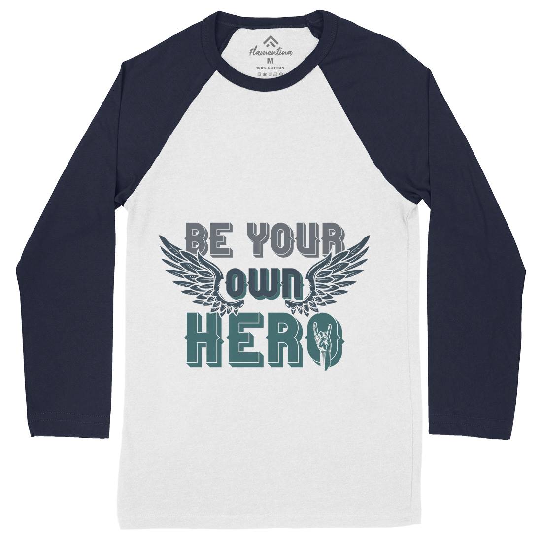 Be Your Own Hero Mens Long Sleeve Baseball T-Shirt Retro B327