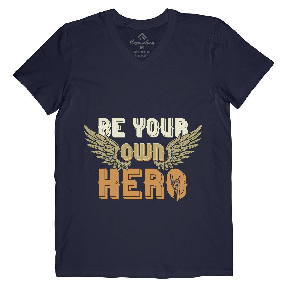 Be Your Own Hero Mens V-Neck T-Shirt Retro B327