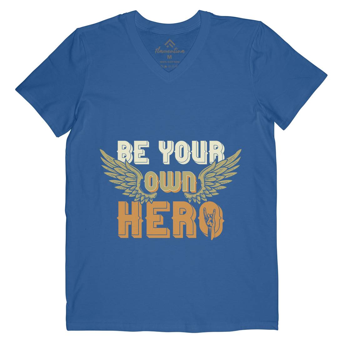 Be Your Own Hero Mens V-Neck T-Shirt Retro B327