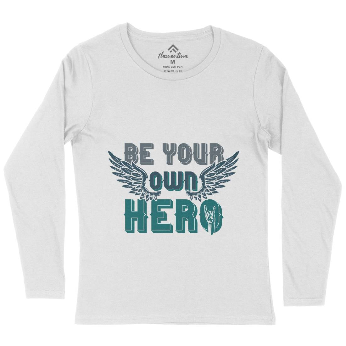 Be Your Own Hero Womens Long Sleeve T-Shirt Retro B327