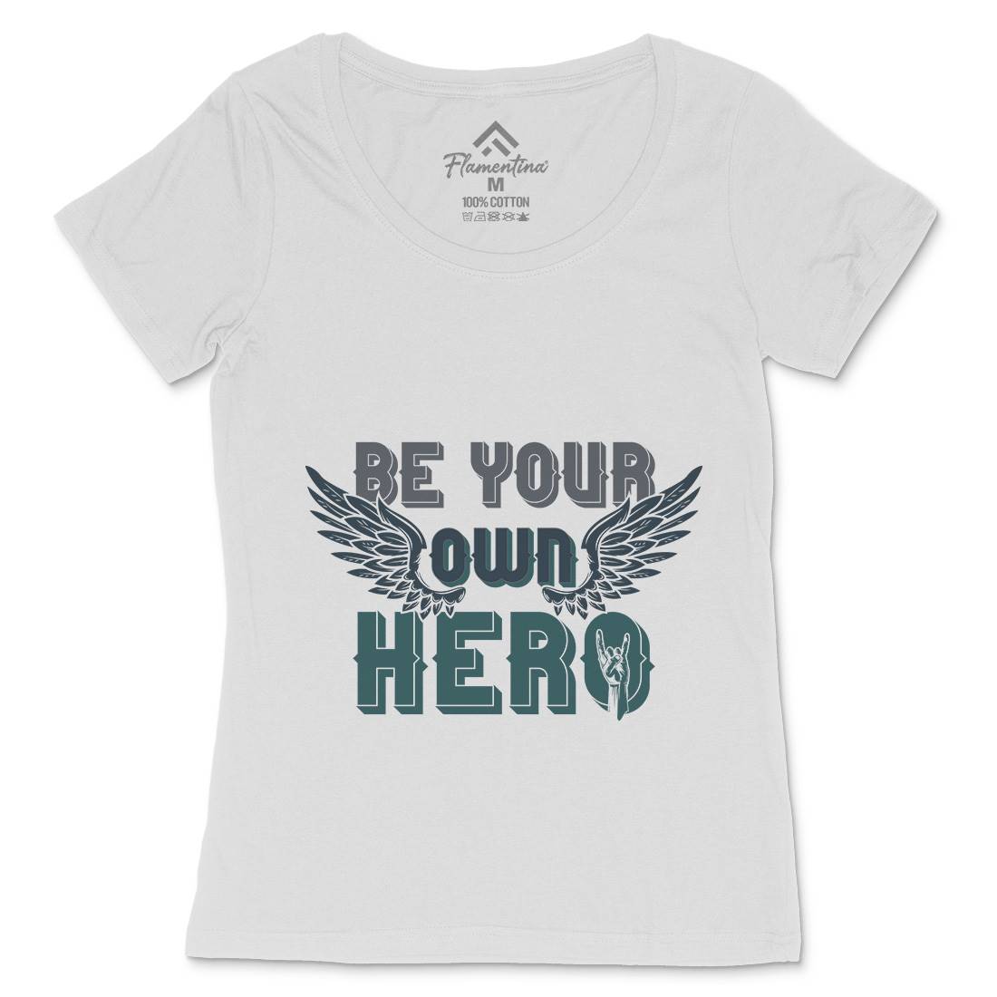 Be Your Own Hero Womens Scoop Neck T-Shirt Retro B327