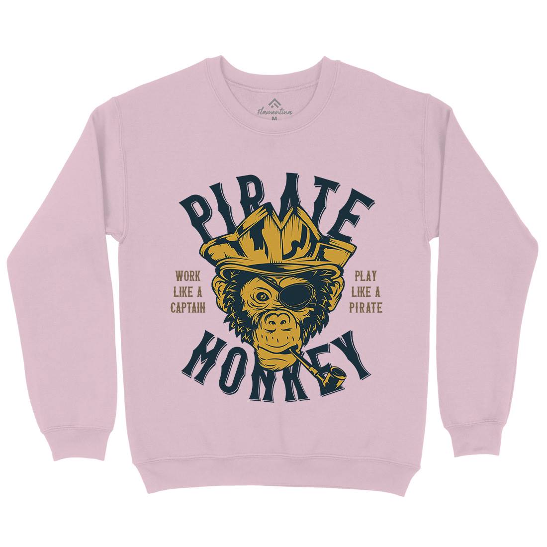 Pirate Monkey Kids Crew Neck Sweatshirt Navy B328