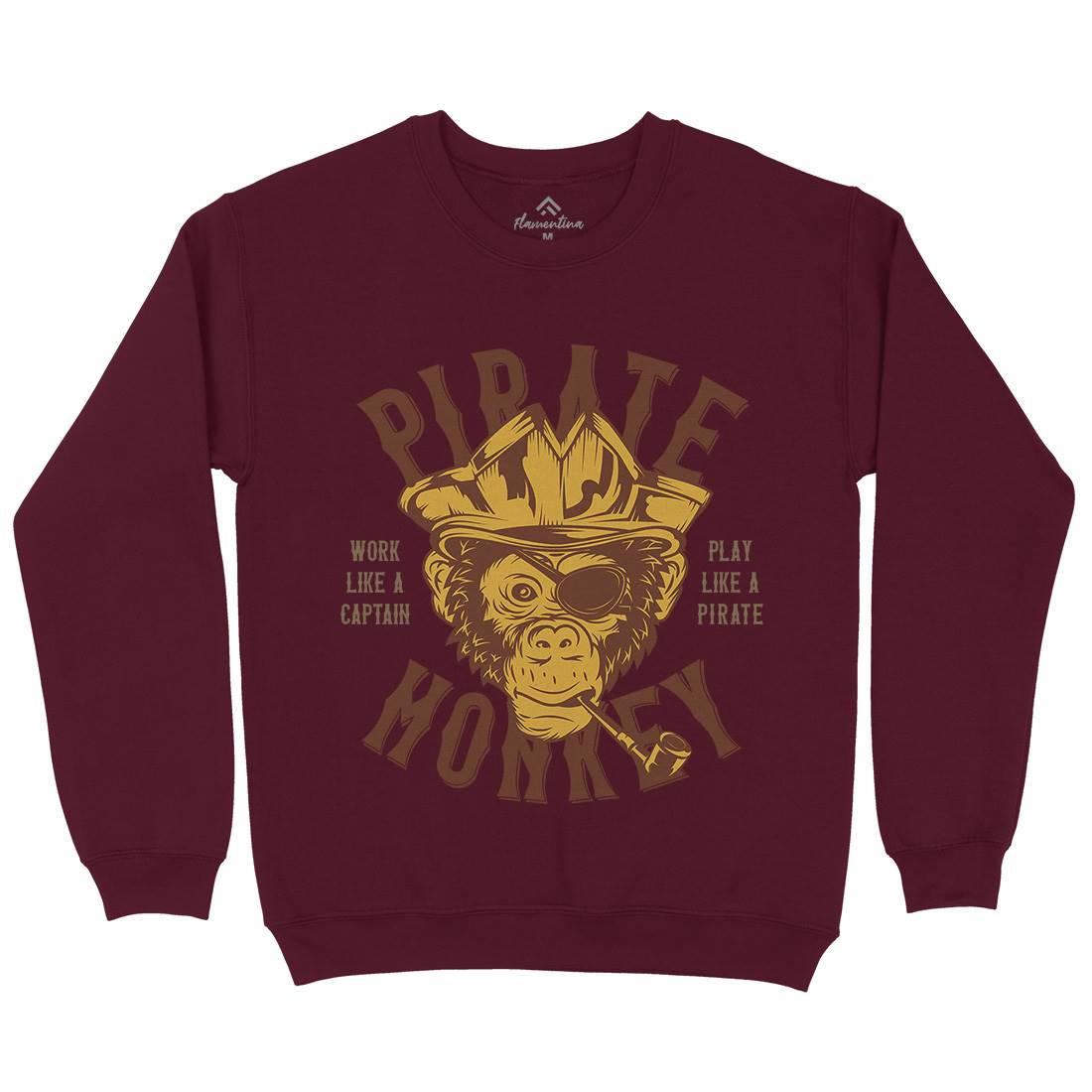 Pirate Monkey Kids Crew Neck Sweatshirt Navy B328