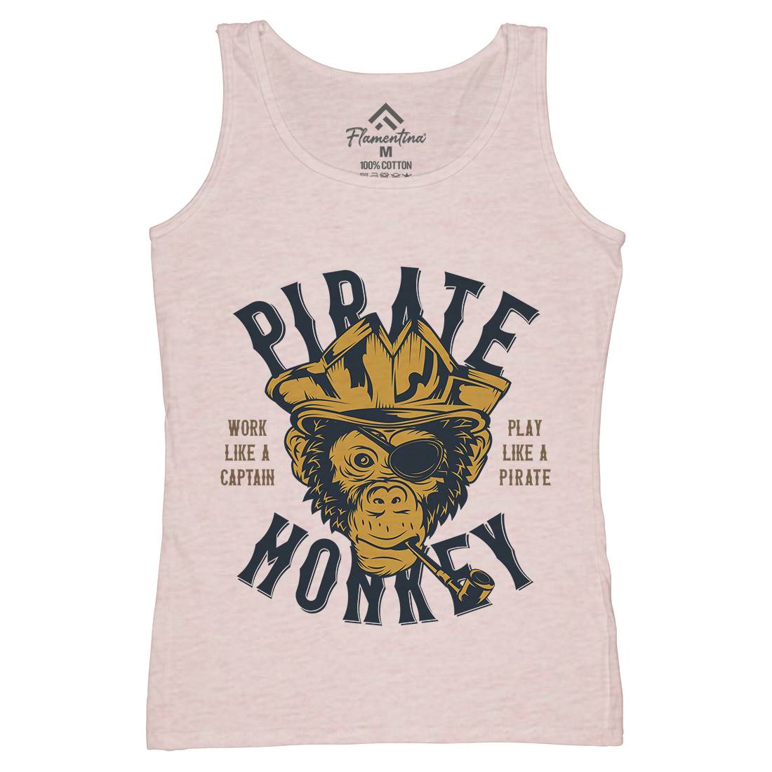 Pirate Monkey Womens Organic Tank Top Vest Navy B328