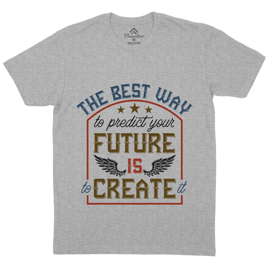 Predict Future Mens Organic Crew Neck T-Shirt Retro B329