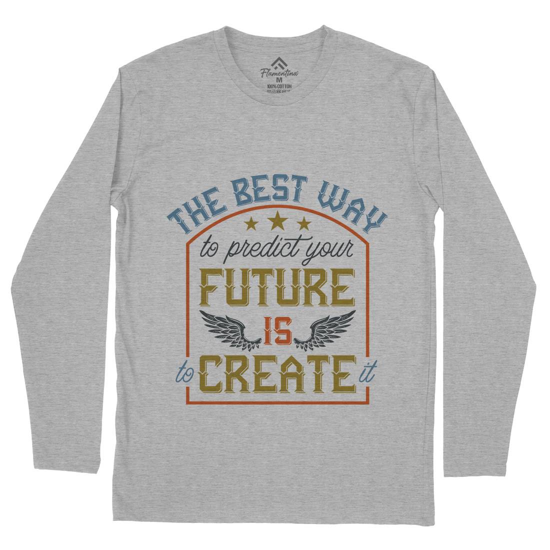 Predict Future Mens Long Sleeve T-Shirt Retro B329