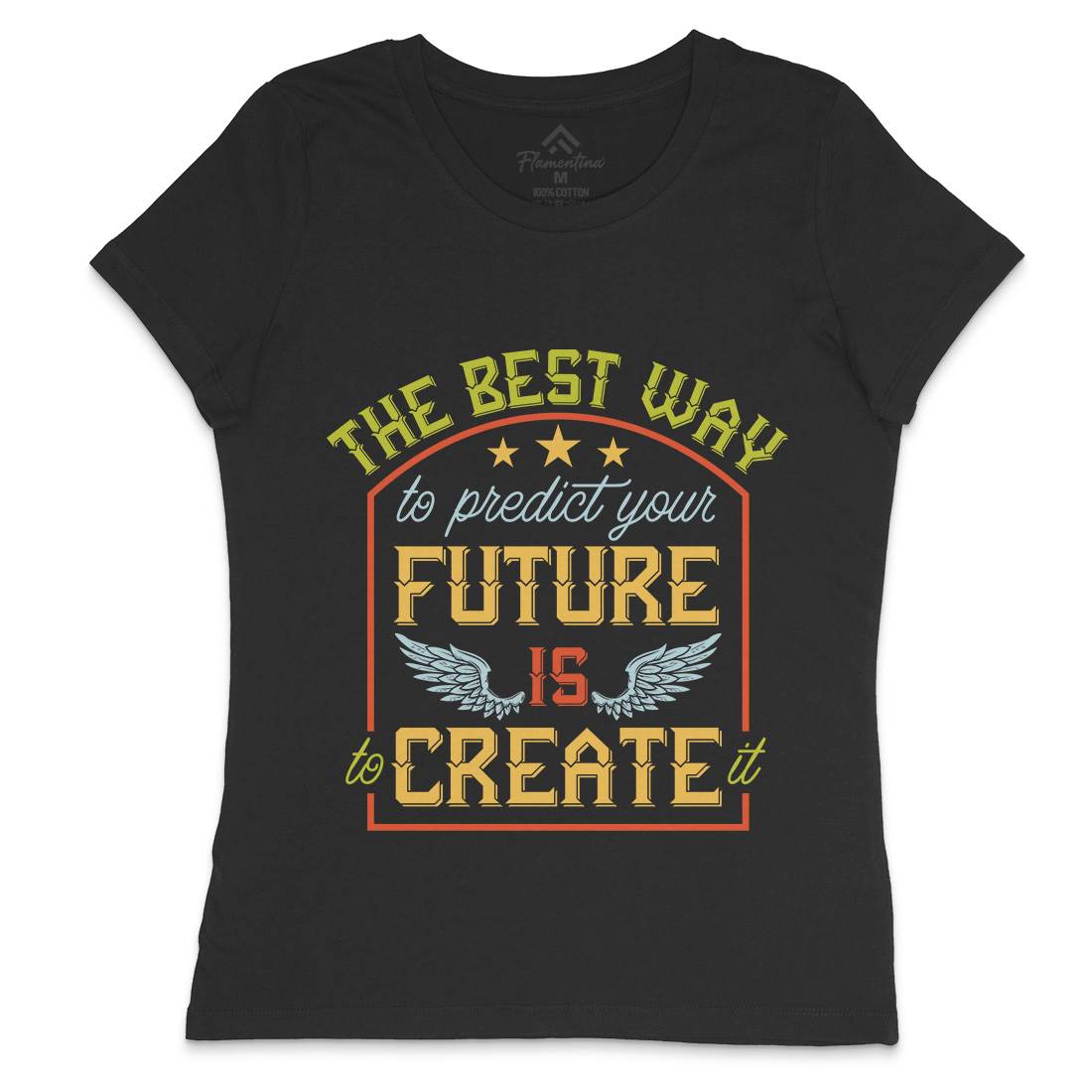 Predict Future Womens Crew Neck T-Shirt Retro B329