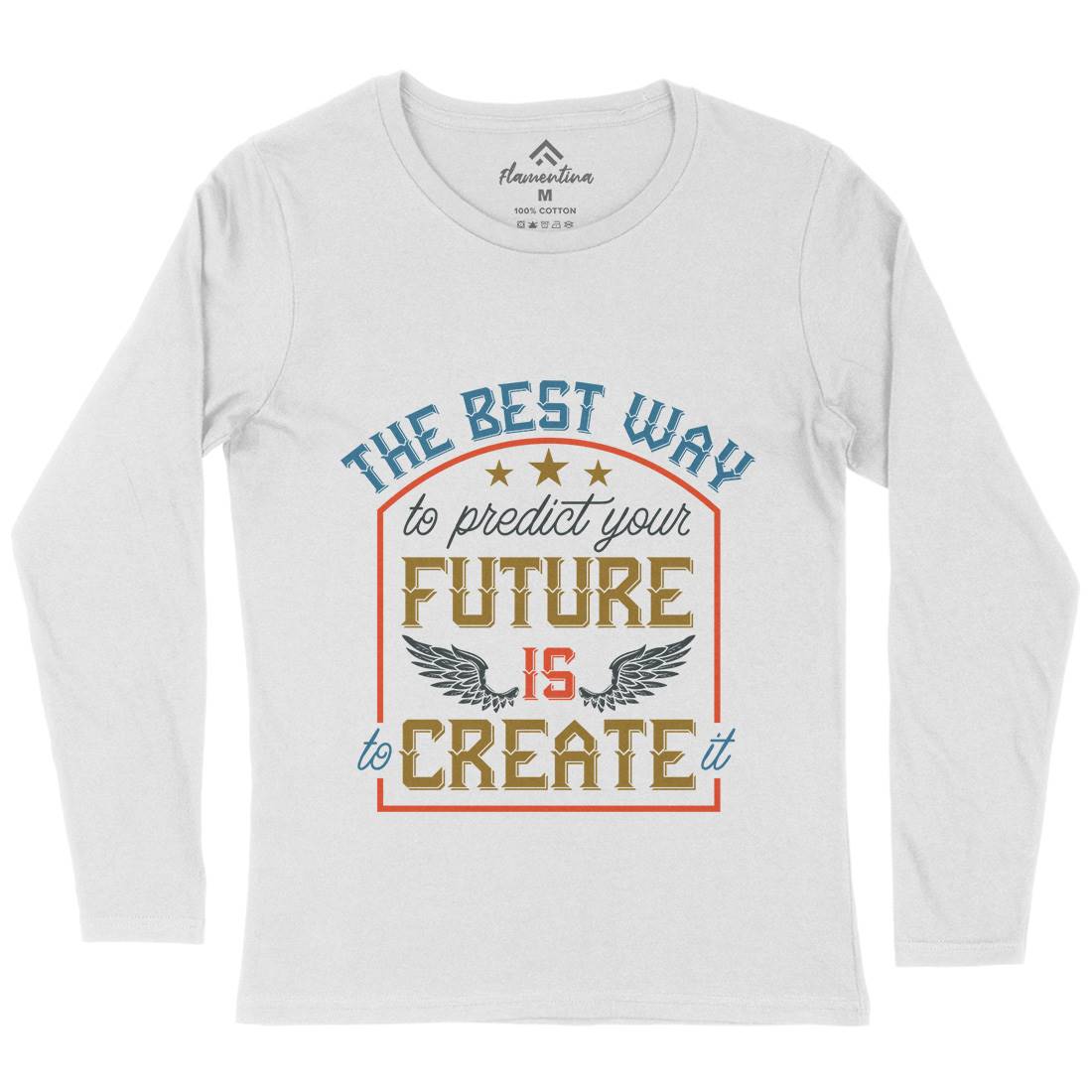 Predict Future Womens Long Sleeve T-Shirt Retro B329