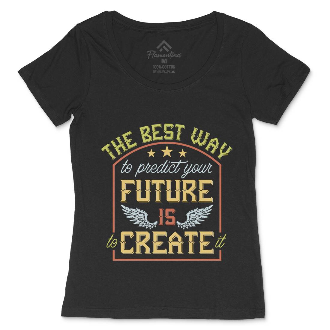 Predict Future Womens Scoop Neck T-Shirt Retro B329