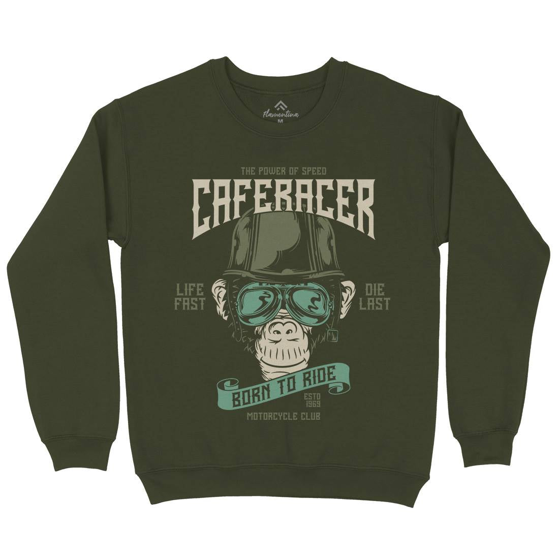 Racer Mens Crew Neck Sweatshirt Motorcycles B330