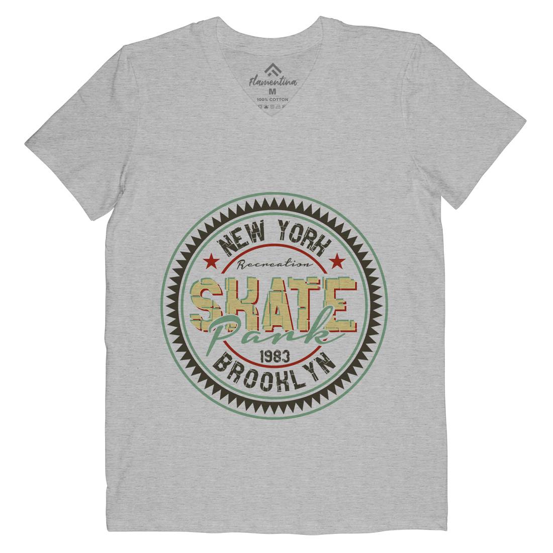 Park Mens Organic V-Neck T-Shirt Skate B333
