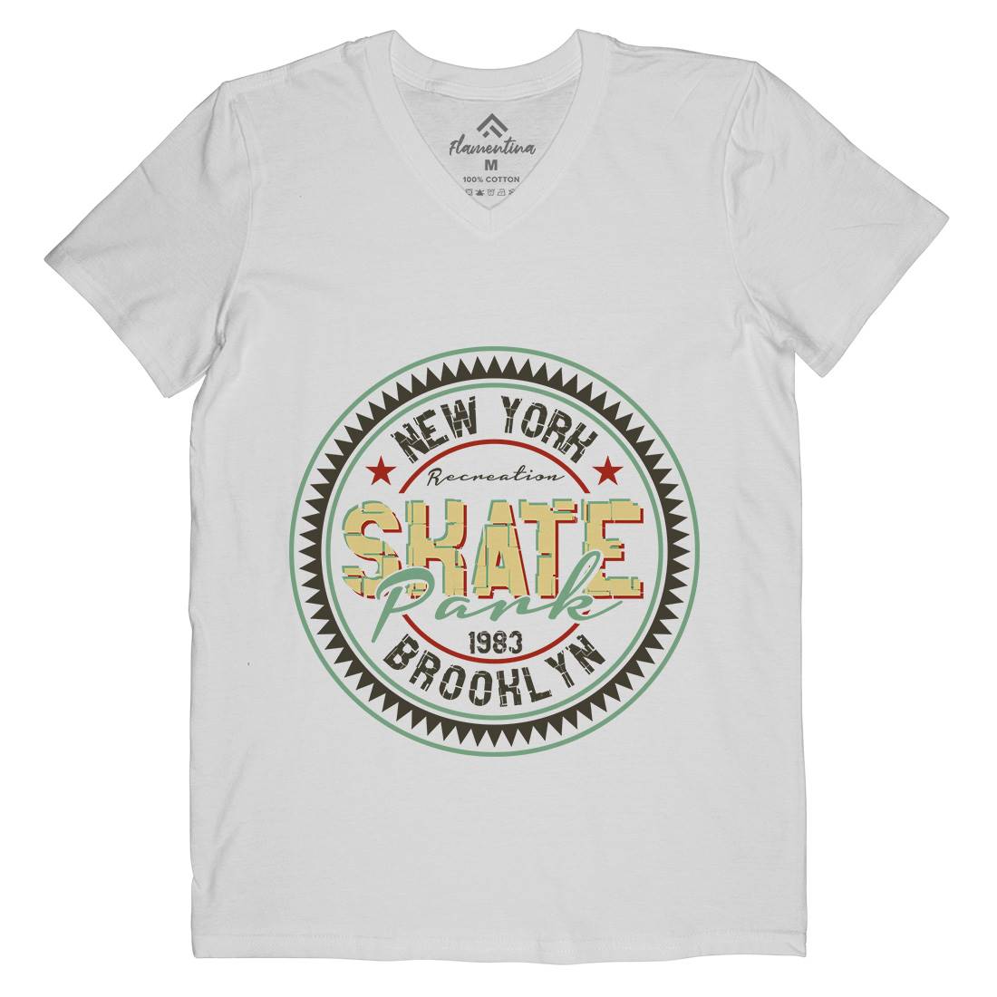 Park Mens Organic V-Neck T-Shirt Skate B333