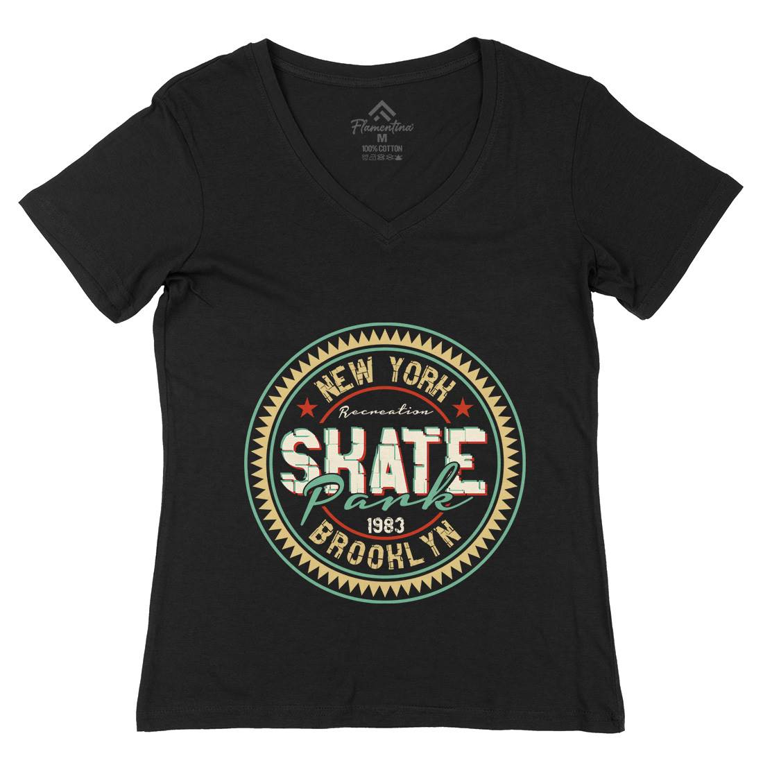 Park Womens Organic V-Neck T-Shirt Skate B333