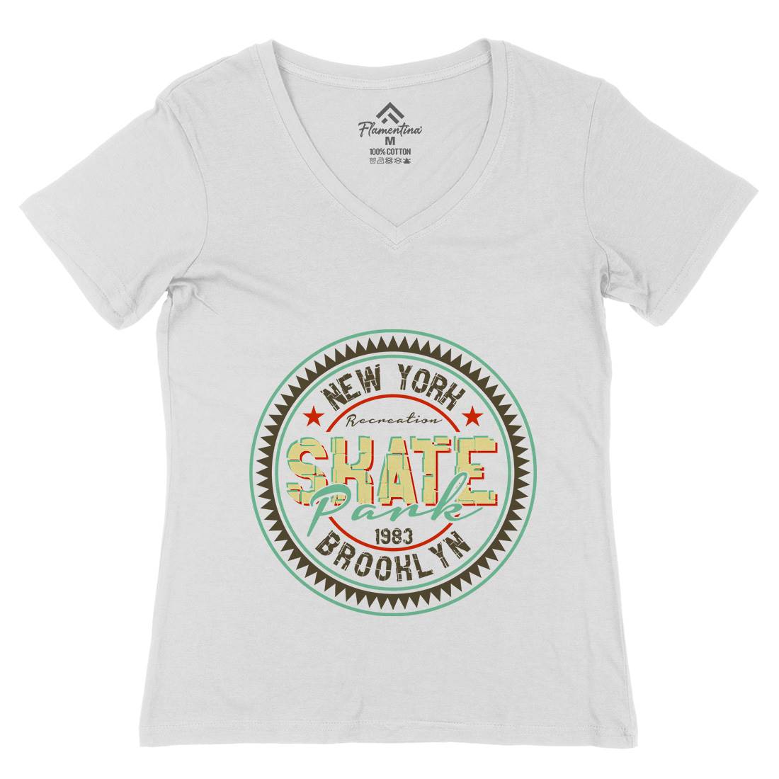 Park Womens Organic V-Neck T-Shirt Skate B333