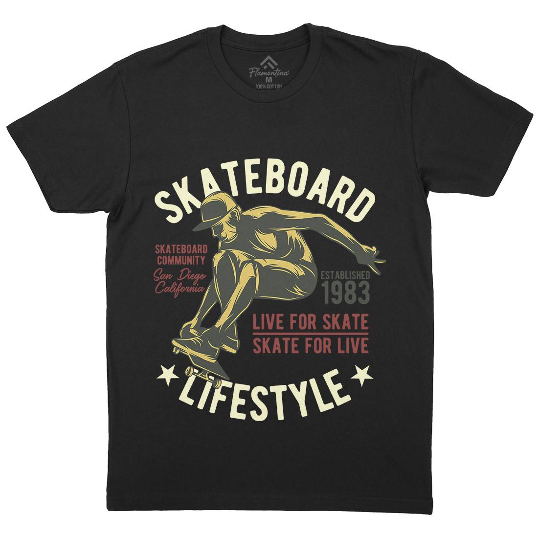 Skater Mens Organic Crew Neck T-Shirt Skate B334