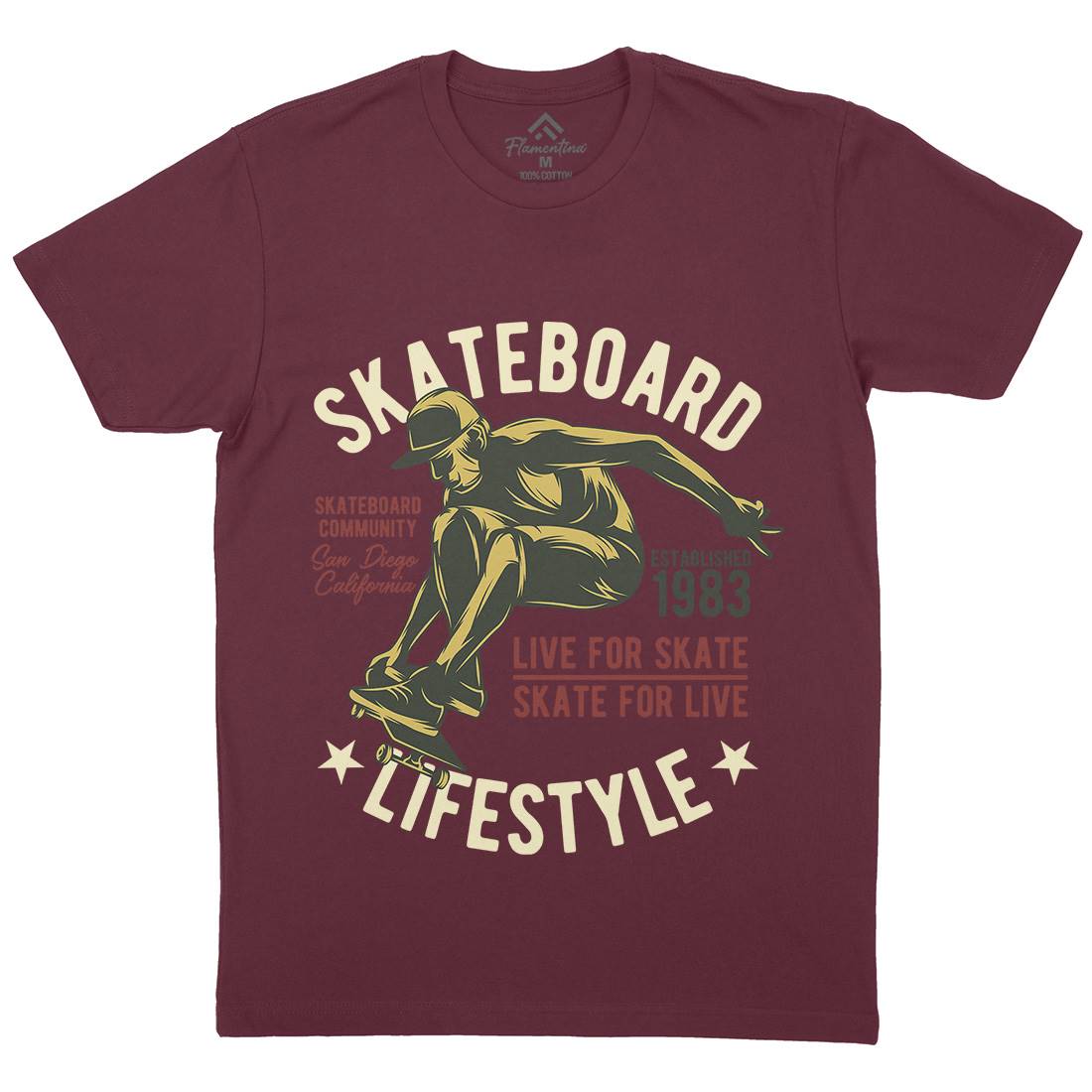 Skater Mens Organic Crew Neck T-Shirt Skate B334