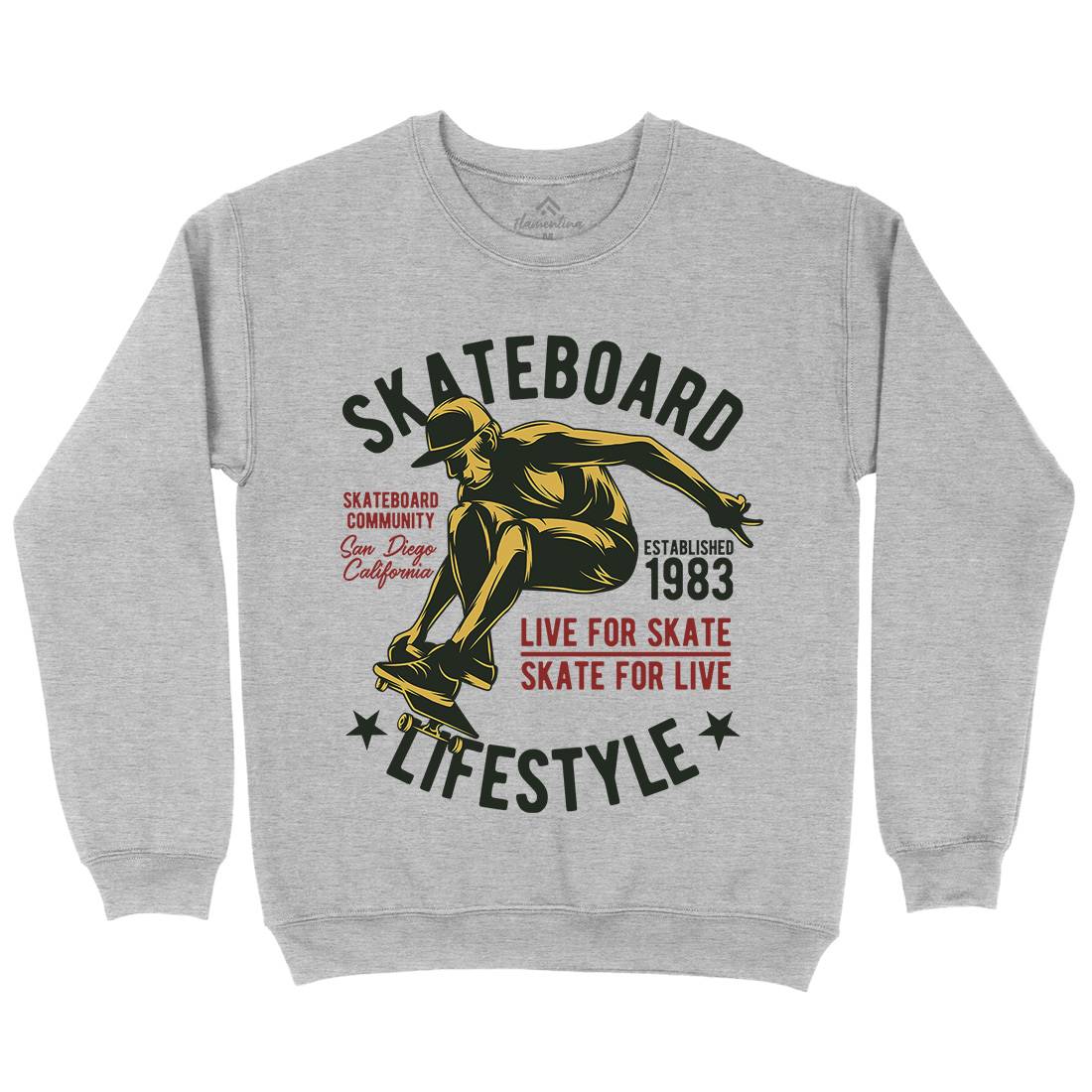 Skater Mens Crew Neck Sweatshirt Skate B334